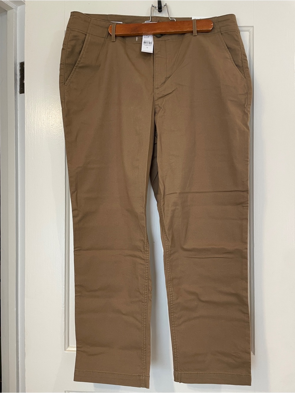 New! LOFT Women's Straight Leg Monroe Slim Pants in Brown Size 12